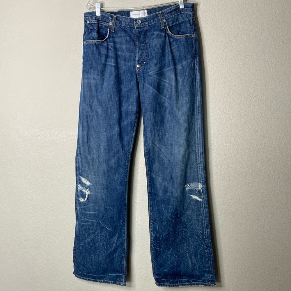 Paper Denim & Cloth jeans men’s 36 drifter straight leg jeans distressed